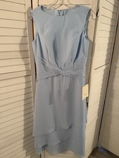 TS Couture LanTing Chiffon Light Blue Evening Gown Tea Length A-Line