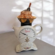 Vintage Swineside Ceramics Cream Gold Gilt Teascale Novelty Teapot Tea Sack