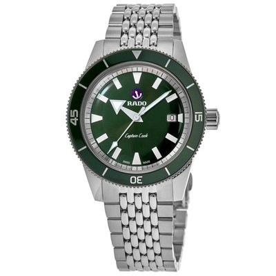 New Rado Captain Cook Automatic Green Dial Stainless Steel Men's Watch R32505313