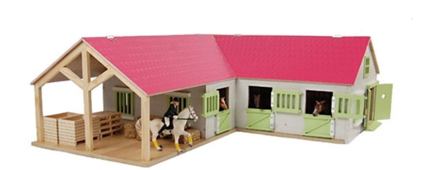 Écurie avec 3 box et stockage KIDS GLOBE maquette agricole en bois premium