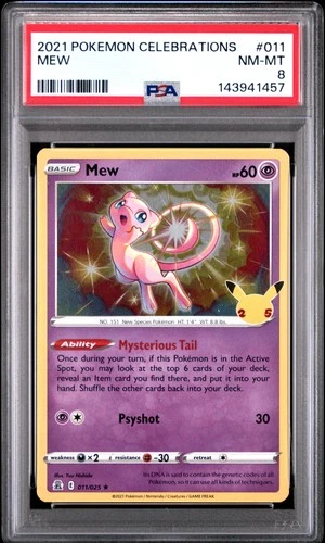 2021 POKEMON CELEBRATIONS #011 MEW PSA 8