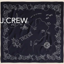 NEW - Women’s J.Crew St. Tropez Oversized Printed 100% Silk Bandana Size 30”X30”