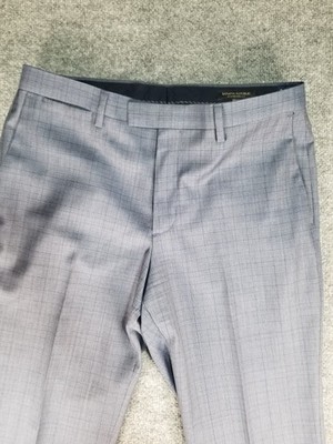 Banana Republic Guabello Suit Jacket Pants Gray Check 40R 32W X 30