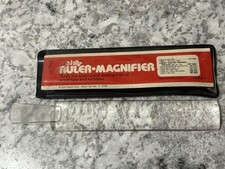 Vintage Al-Site Ruler Magnifer Lucite Magnifying Book Reader Bar Strip Japan