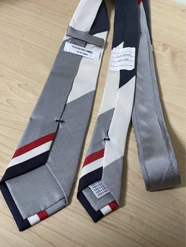 Cravatta cravatta THOM BROWNE USA New York lusso uomo unisex TUTTO SETA splendida #3