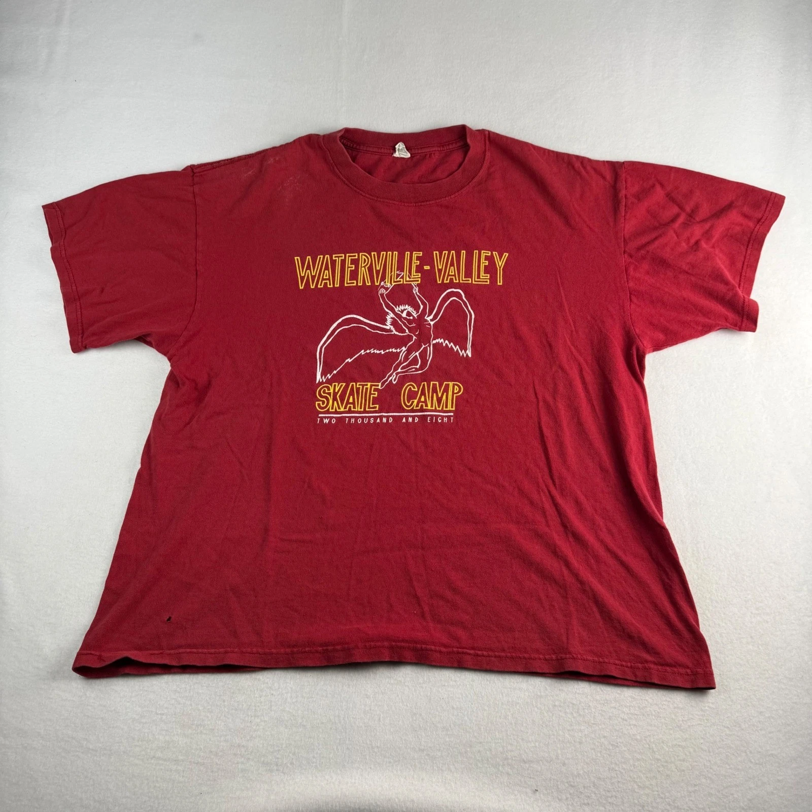 Waterville Valley Skate Camp 2008 Red Graphic T-Shirt Mens XL Vintage Style