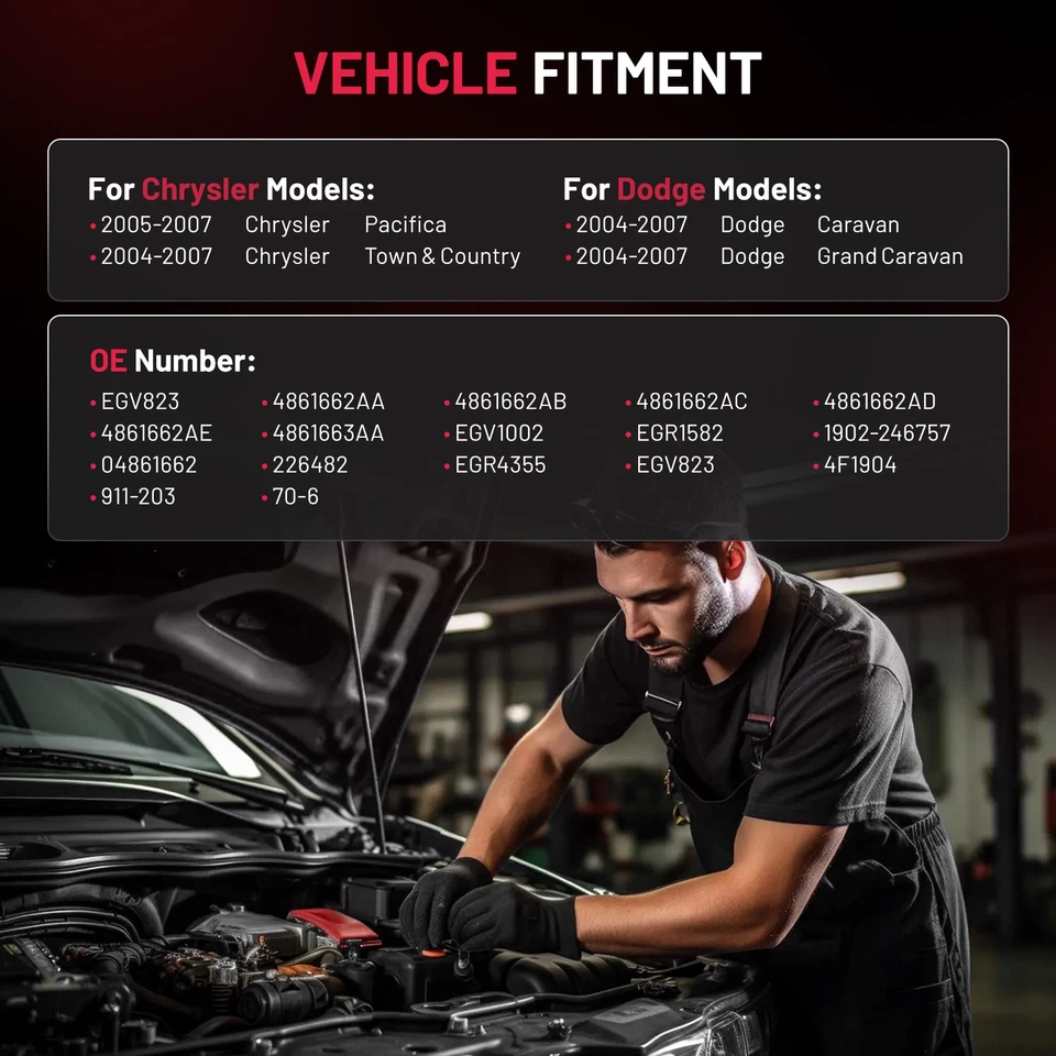 EGV823 EGR Valve For 2005-2007 Chrysler Pacifica 3.8L V6 911-203 Foto 4 de 4