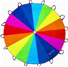 Play Parachute for Kids 12ft Dirt Resistant Handles Rainbow Parachute Kids Pa...