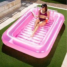 Inflatable Tanning Pool Lounger Float, 85" X 57" Extra Large Pool Floats Adult w