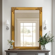 Antique Gold Baroque Wall Mirror 28x40 Decorative Accent For Any Room