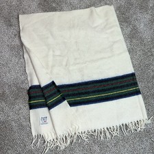 Vintage Faribo Mill Wool Blanket Colorful Stripe 70 X 53 Faribault USA