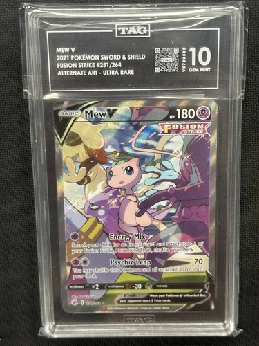 Mew V  Pokemon Fusion Strike Alternate Art TAG 10 PSA #251/264