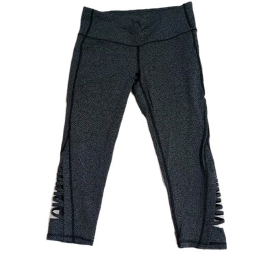ATHLETA Space Dye Criss Cross Capri Leggings Size Small Herringbone Gray Nice