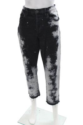 3x1 NYC Womens Cropped Mom Jeans Black Mid Rise Button Size 29