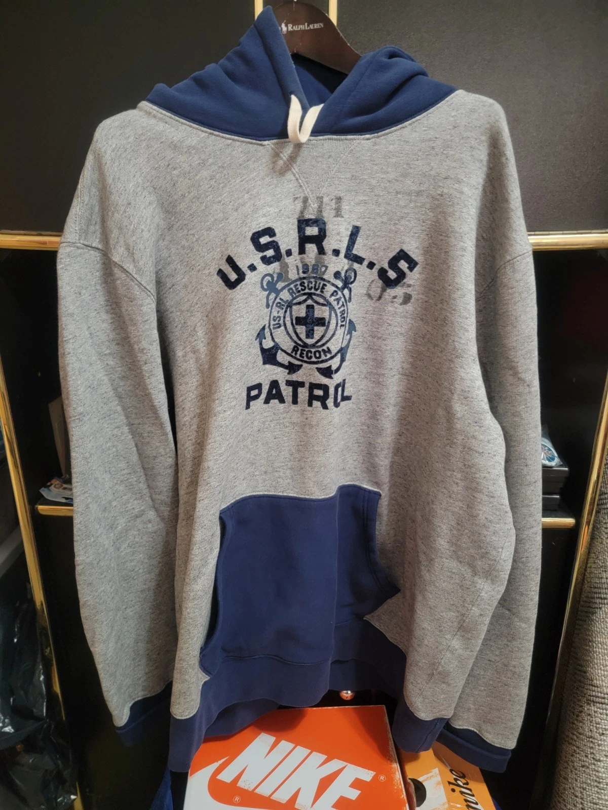 Ralph Lauren Polo U.S.R.L.5 Recon 1967 Rescue Patrol Hoodie Gray Size XL