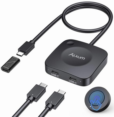 Alxum 20Gbps USB C Switch 2 Computers, USB-C Switcher USB-C/Thunderbolt 4