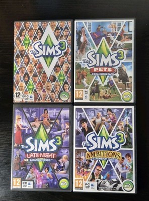 DIE SIMS 3 - PC/MAC BUNDLE EXPANSION PACKS - Pets, Ambition, Late Night - sehr guter Zustand