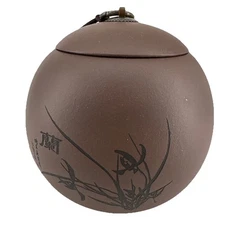 Chinese Yixing Purple Clay Tea Jar Sealed Tea Storage Zisha Tea Has Chip