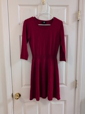 IZ Byer Dress Juniors Size Medium Fit and Flare Sweater Dress Red