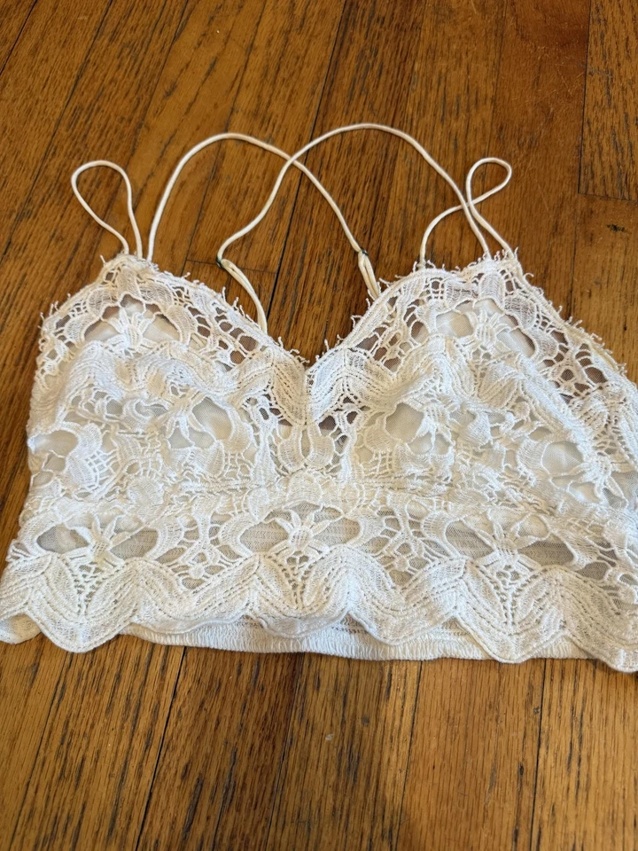 Free People FP One Bralette Mujer XS Pequeño Blanco Malva Adella Encaje Lote de 2 Foto 3 de 4