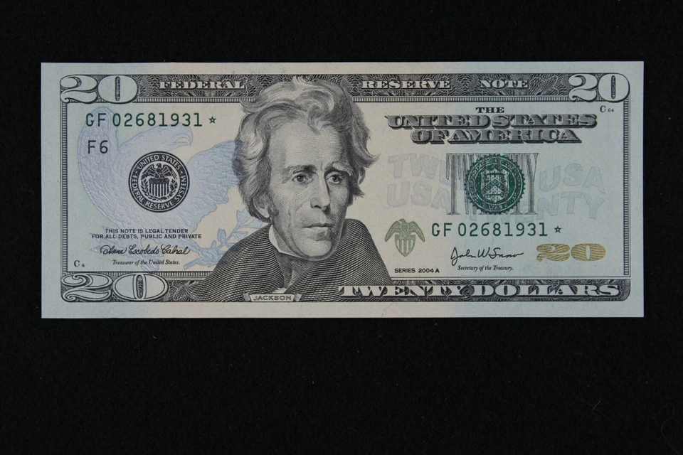 $20 2004A GEM CU Star Federal Reserve Note GF02681931* Single Run Issue, Chicago - Image 2 of 3