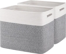 OIAHOMY Storage baskets for Shelf, Toy Basket, 15 x 9.8 x 11.8, Grey 
