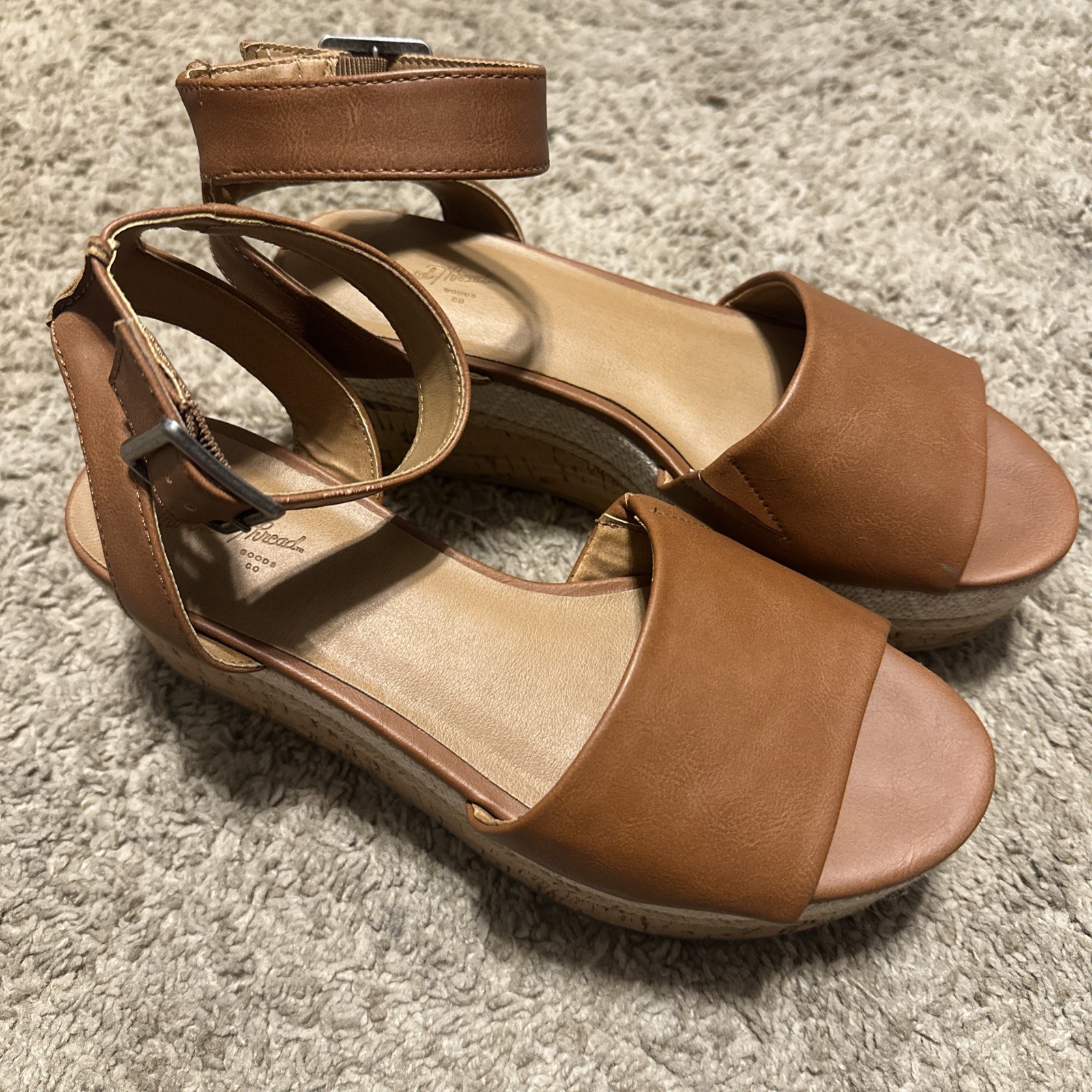 Universal Thread Cognac Bailey Platform Wedge Pum… - image 2