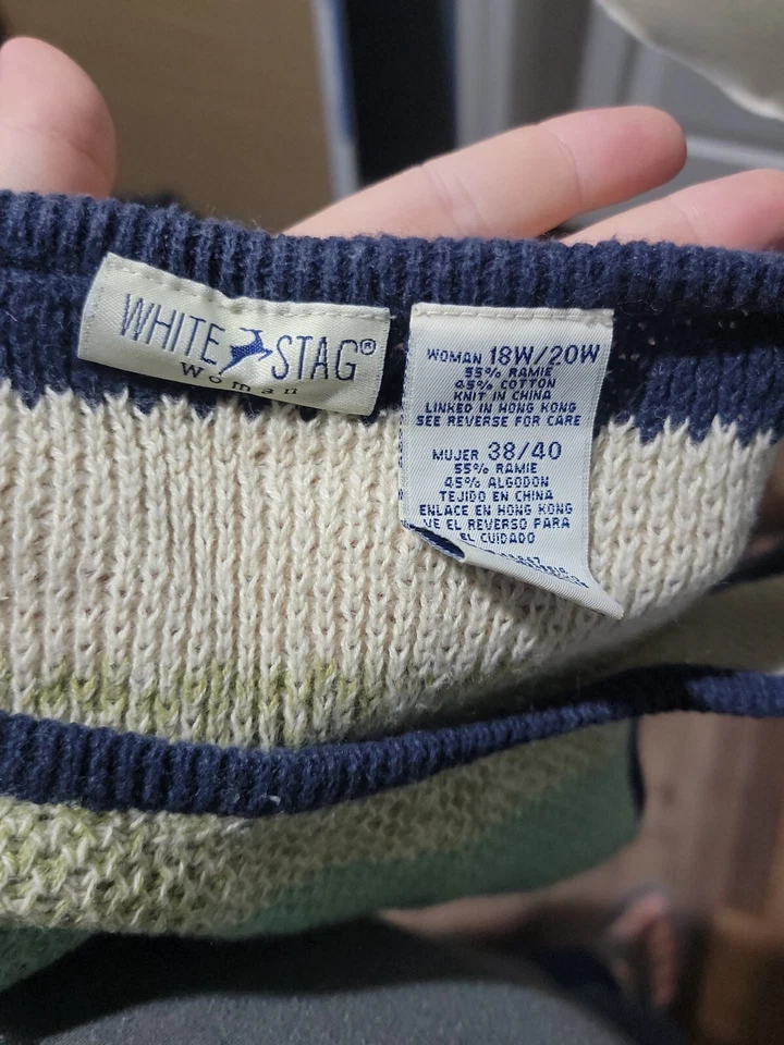 White Stag Womens 18w W / 20 W Sweater Vest Striped (#310) - Image 4 of 4