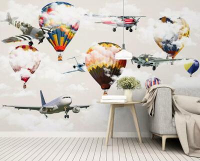 3D Aircraft Cloud A25 Wallpaper Wall Mural Removable Self-adhesive Sticker Zoe