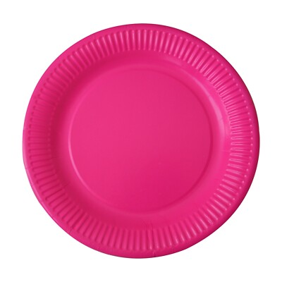 90 Stück Einweg Pappteller 9'' rund Dessertteller hellrosa Partyteller