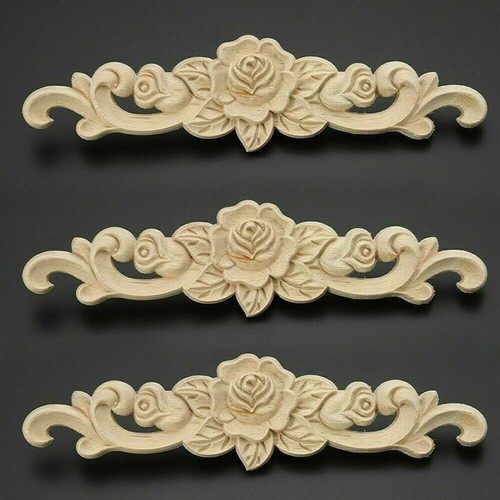Decalcomania angolare intaglio legno onlay applique fiore non dipinto fai da te decorazione mobili - Foto 6 di 13