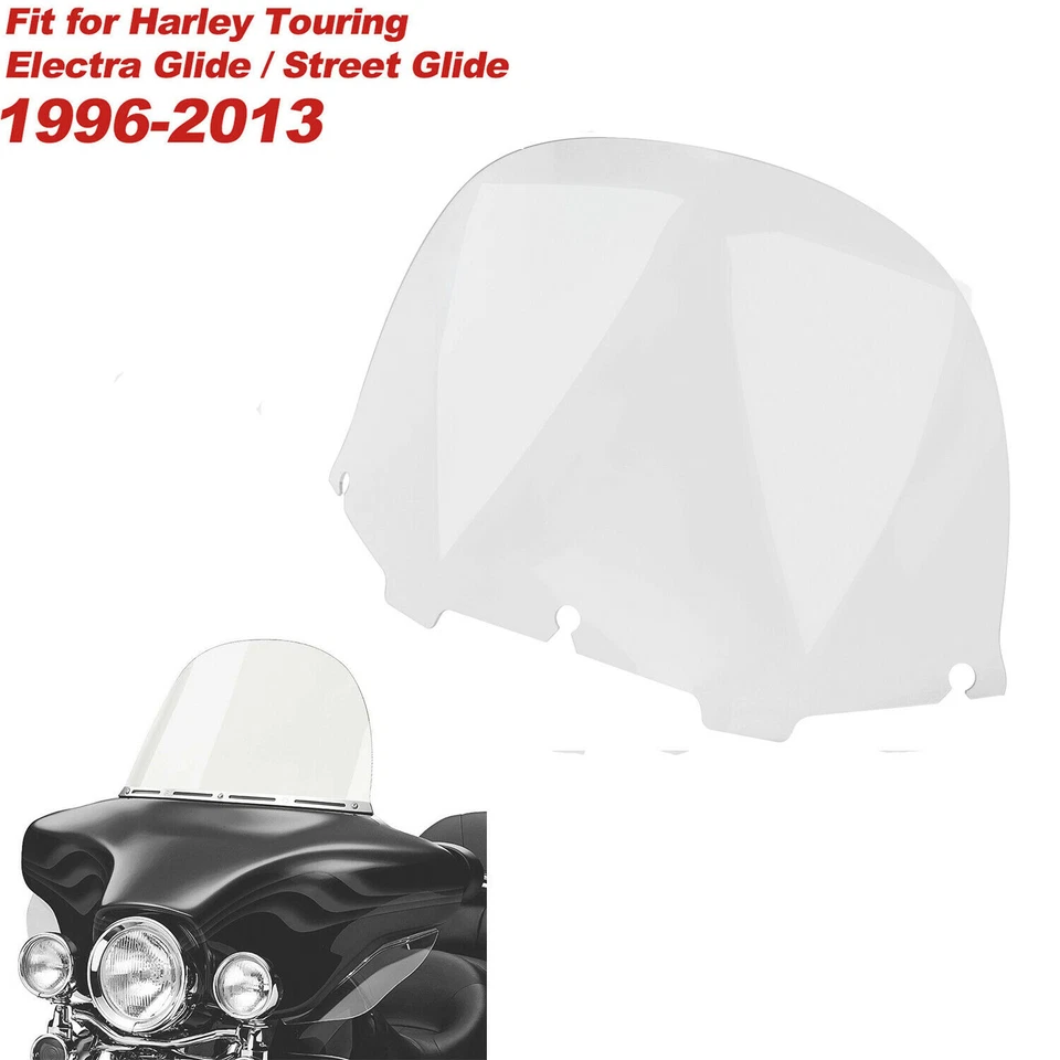 Parabrisas transparente de 13" para Harley Touring Street Glide Electra Glide 1996-2013 Foto 2 de 4