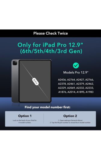 ESR iPad Pro 12.9 Screen Protector, 12.9'' 6/5/4/3, 2 Pack - Armorite - Picture 2 of 5