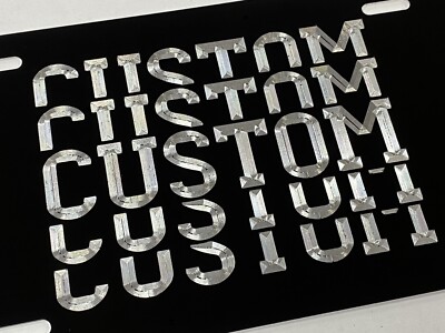 Custom Engraved Mirror Font YOUR Name Text Car Tag Diamond Etched License Plate