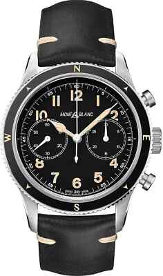 Montblanc 1858 Automatic Black Dial Limited Edition Leather Watch (MB126915)