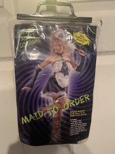 New Maid To Order Costume Adult Sz 4-14 Skirt W/ Choker Glovelets Top Apron Cap