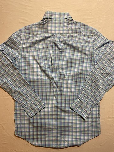 Vineyard Vines Check Blue Performance Murray Shirt Mens Small L/S Nylon stretch - Picture 9 of 11