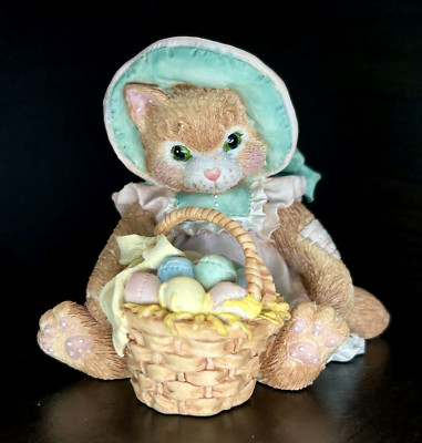 Calico Kittens  Easter Wishes Coming Your Way  w/egg basket 623571 w/papers &box