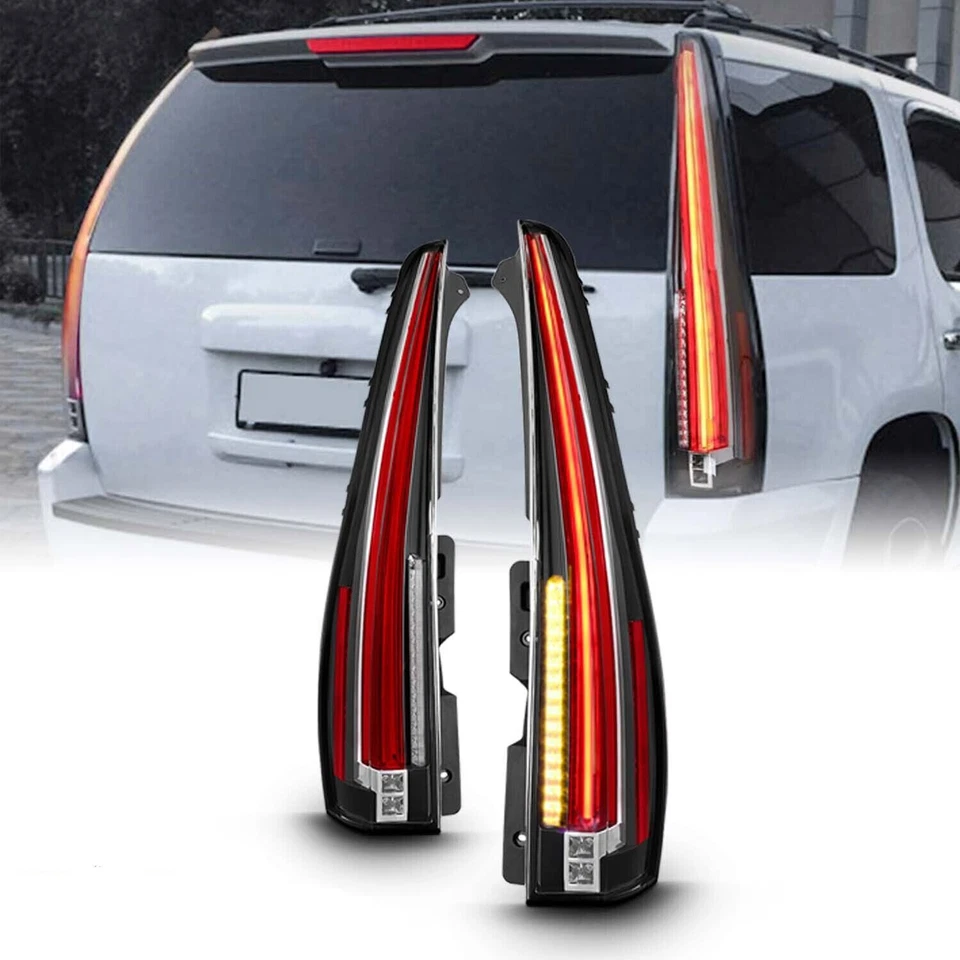 LED Tail Lights Cadillac Style For 2007-2014 Chevy Suburban 1500 Tahoe GMC Yukon - Image 2 of 4