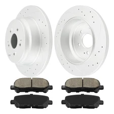 For 2009-15 Honda Pilot 11-17 Odyssey 07-13 Acura MDX Rear Brake Rotors + Pads