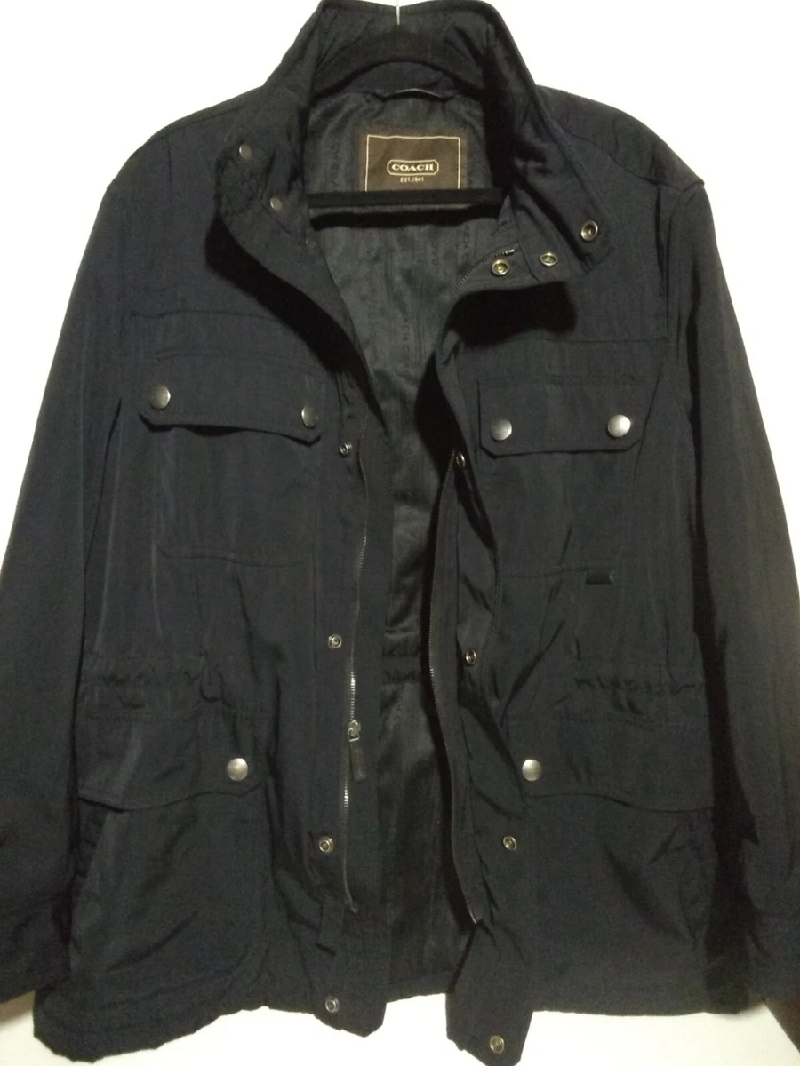 Coach Menu0026#039;s RN # 132154 Jacket Coat W/ Hood Black Full Zipper Sz XL |  eBay