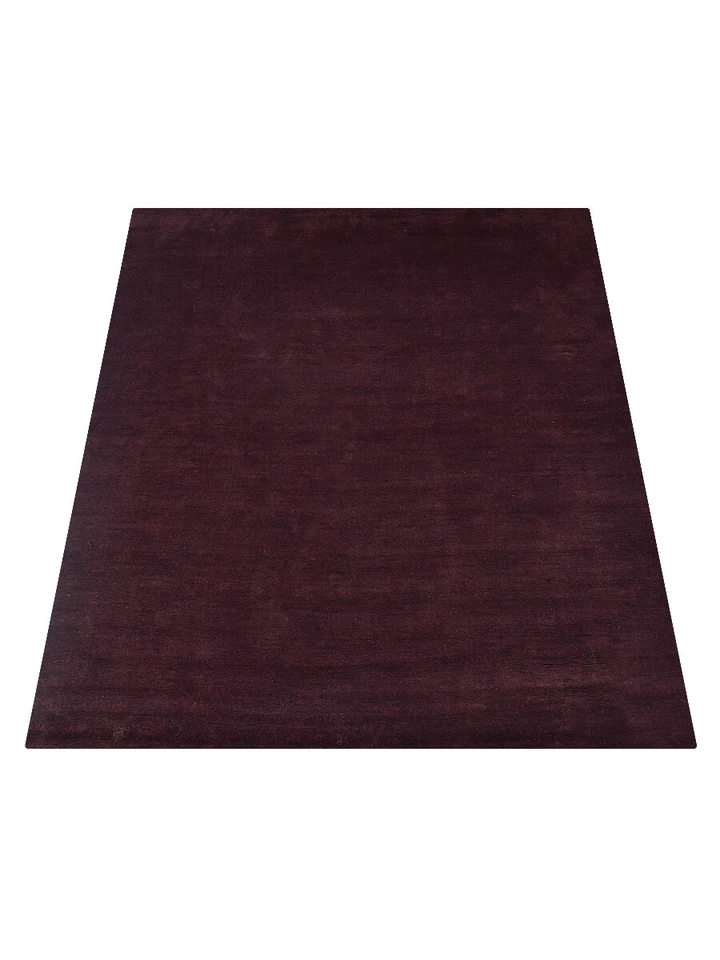 Alfombra ecológica de mezcla de seda con telar anudado a mano marrón liso BBH Homes BBLSM111 Foto 2 de 4