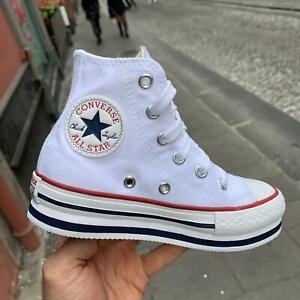 converse di pelle con zeppa