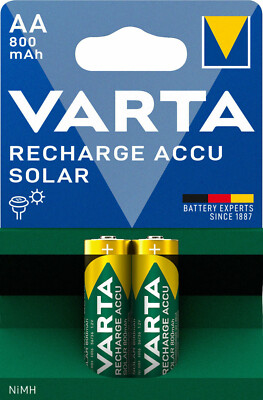 16 x Varta Recharge Accu Solar HR6 Rechargeable Battery AA Mignon NiMh