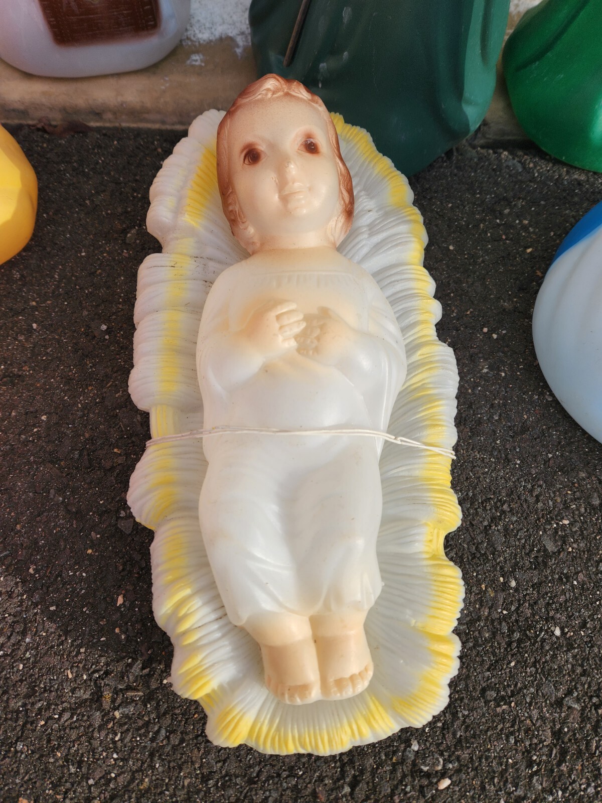 Vintage Empire Blow Mold 9 Piece Light Up Nativity Set 18" 22" Indoor