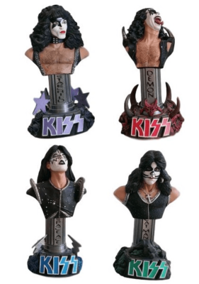 KISS Band- Complete set of 4 pieces Bust Statuette Set by