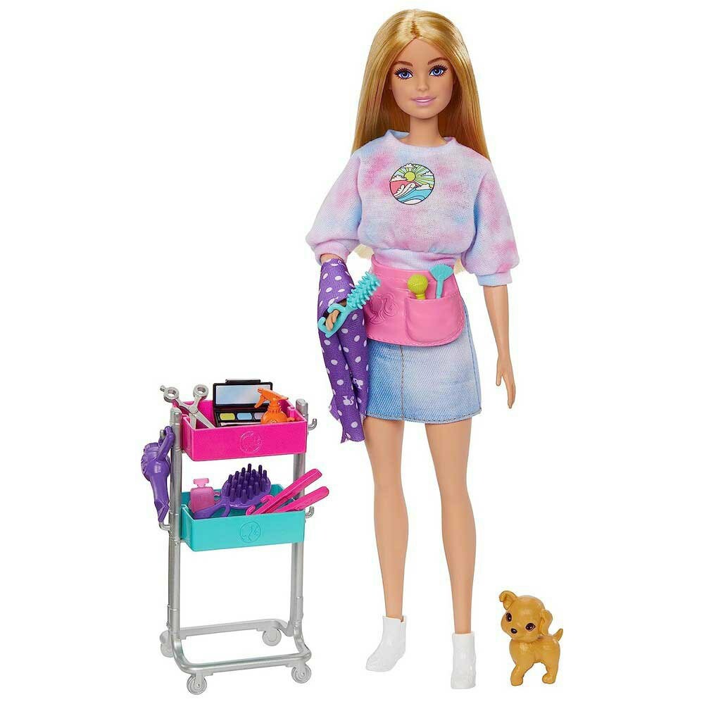 Barbie Coiffeuse pour Apprendre à se Coiffer avec Maquillage et Miroir