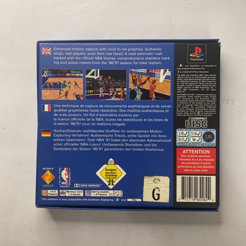 Total NBA '97 Sony Playstation 1 PS1 PSX PAL Juego Completo con Estuche Raro y Manual - Imagen 3 de 3