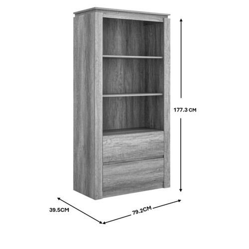 Canyon Oak Bookcase Grey Oak - Picture 12 of 12