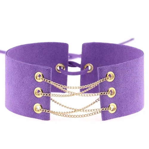 Gothic Samt breit mit Kette Choker Halskette Punk verstellbar Halsband Zubehör - Bild 20 von 55